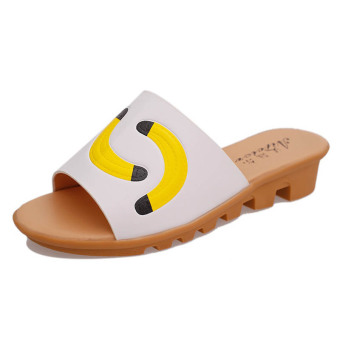181502 Fashion Slippers Flat Bottomed Sandals Soft Bottom(Yellow) (Intl)  