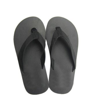 2 Pairs Men Summer Casual Simple Black Beach Street EVA Flip-flops Slippers Mules Adult Flat Shoes - intl  