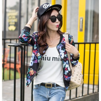 2016 autumn new fashion women ladies coat Baseball uniform printing Lightweight Jackets – flower  