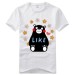 2016 Men/Teenage Sweet Cartoon Bear Print Pattern Short Sleeve Black/White T-shirt Cute tops tees(White)  