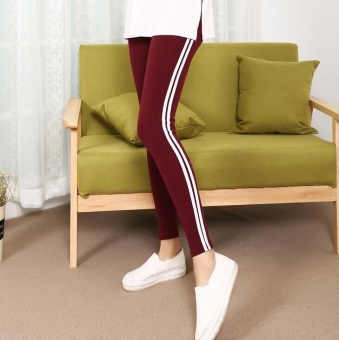 2016 motion stitching big yards Ms. cotton leggings, casual pants( Red) - intl  