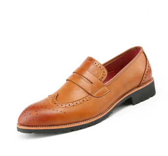 2016 New High Quality Genuine Leather Men Shoes Brogues, Lace-Up Bullock Business Men Oxfords Shoes Men Dress Shoes  