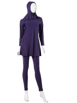 2016 New style Muslim The Hui Nationality Swimwear Conservative Swimsuit (Purple) - Intl?  