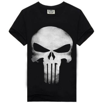 2016 New Summer Style Men's T-shirt Punisher Skull Head 3d Printing Heavy Metal Tees Short Sleeves Men Casual Shirt - intl  