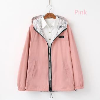 2016 Spring Autumn New Sweet Female Hooded Loose Coat (Pink) - intl  