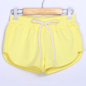 2017 Fashion Summer Leisure Elastic Waist Women Shorts Female Casual Short Feminino, Yellow - intl  