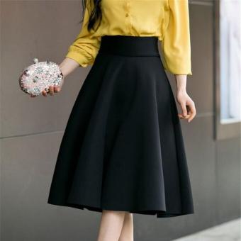 2017 fashion Women Black long skirt high waist Vintage Tutu pleated Skirt swing party woman skirts Plus Size S-5XL - intl  