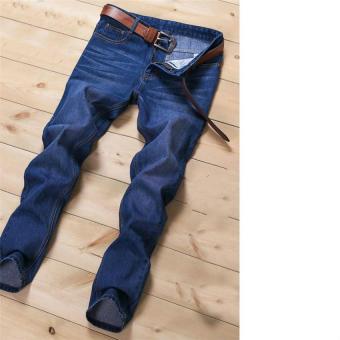 2017 High Quality Men's New Fashion High Quality Thick Jeans Slim Straight Pants 28 (light blue) - intl  