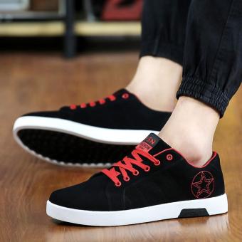 2017 Mens Lace up Sneakers Casual Shoes Breathable Canvas Sports Running Shoes red - intl  