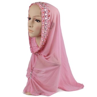 2017 Muslim Caps Silk Scarf Hijab Shawl Islamic Muslim Women's Head Scarf Silk Underscarf Hijab Cover Turban Pure Colour Bonnet  