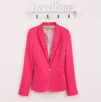 2017 NEW blazer women suit blazer foldable brand jacket made of cotton & spandex with lining XL(rose) - intl  