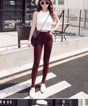 2017 New Fashion Ladies Casual Stretch Denim Jeans Leggings Pencil Pants Thin Skinny Leggings Jeans Womens Clothing (Wine Red) - intl  