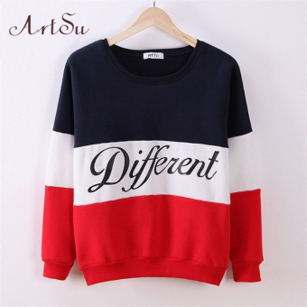 2017 new fashion spring and autumn women fleeve hoodies printed letters lovely women's casual sweatshirt XL(Black) - intl  