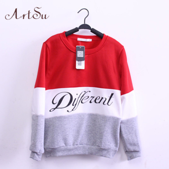 2017 new fashion spring and autumn women fleeve hoodies printed letters lovely women's casual sweatshirt M(Red) - intl  