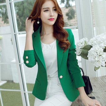 2017 New Fashion Women Blazers And Jackets New Long-sleeved Small Women Suit Version Slim Ladies Blazer S(green) - intl  