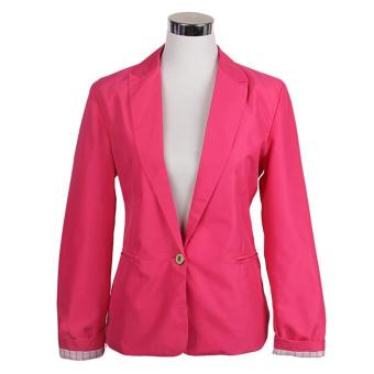 2017 New Hot Blazer Women Candy Color Jackets Suit Slim Ladies Blazers Work Wear Jacket L(rose) - intl  