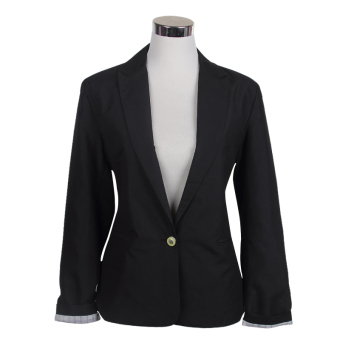 2017 New Hot Blazer Women Candy Color Jackets Suit Slim Ladies Blazers Work Wear Jacket XL(black) - intl  