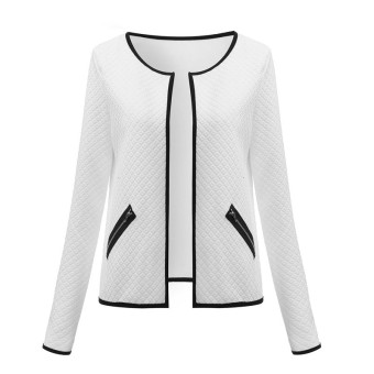 2017 Spring Autumn Plaid Women Thin Coats Short Jackets Casual Slim Blazers Suit Cardigans Female Outwear Plus Size XXL(white) - intl  