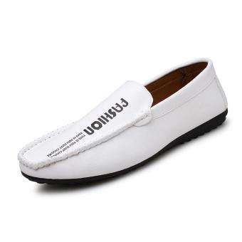 2017 Spring Mens Casual LoafersShoes Soft Moccasins Men Loafers Driving Casual Shoes Flats Men's Slip On(white) - intl  