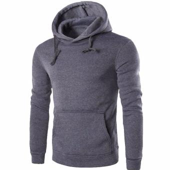 2017 Spring Men's Slim Thick Cotton Men's Sweatshirts Fashion Casual Men's Hoodies Hooded Sweatshirt M(dark gray) - intl  