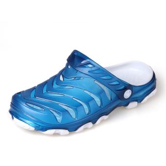 2017 Spring Summer Men Clogs Garden Shoes Fashion Breathable Men Sandals Mules Clogs waterproof Beach Slippers(blue) - intl  