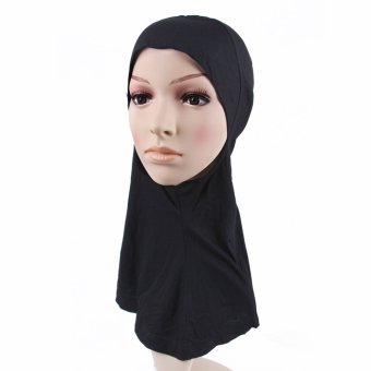 2017New White Cotton Hijab Underscarf Muslim Bonnet Ninja Islamic Inner Cpa Turban Hat Women's Head Scarf cotton polyester(black)  