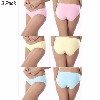3 Pcs Pack Maternity Underwear Panty Brief Pants(Pink Blue Yellow) - intl  