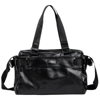 360WISH 25L Fashionable Men's PU Leather Handbag Travel Bag Crossbody Bag - Black - intl  
