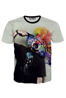 3D Hollow Mesh Men's T-Shirt(Gun Clown)  