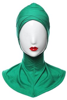 3pcs lot Muslim Under Scarf Inner Cap Hat Hijab Neck Cover Headwear (Khaki Lake Blue Green)  