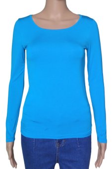 3pcs/lot Muslim Long Sleeve Half-length T shirt for Women (Lake Blue/Lavender/Orange) (Intl)  
