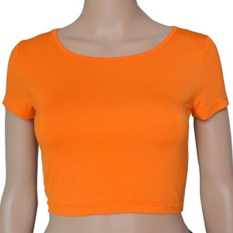 3pcs/lot Muslim Short Sleeve Half-length T-shirt for Women (Orange/Pink/Plum)  