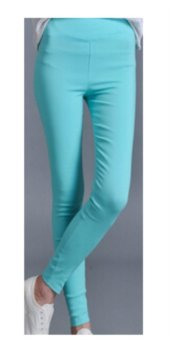 7 Color 2017 New Fashion High Waist Sexy Women Leggings Plus Size S-3XL Candy Color Elastic Casual Slim Fitness Pencil Pants M(Lake Blue) - intl  