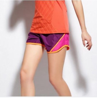 AB 1712_P&M Female Fashion Loose Sports Outdoor Running Quick-drying Shorts (Purple and Magenta) - intl  