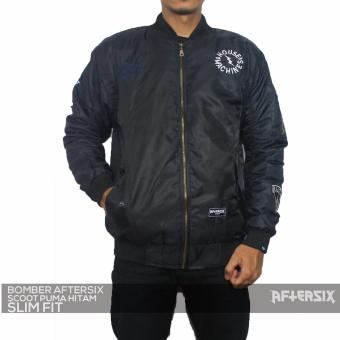 Aftersix jaket bomber pria atx cafe racer \[hitam]\  