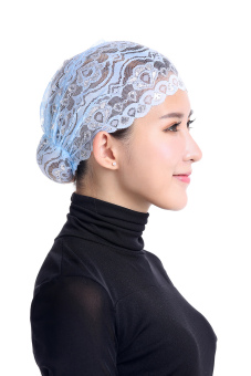 Agapeon Muslim Hijab Inner Cap Full Lace(Sky Blue)  