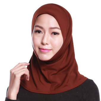 Agapeon Muslim Mini Hijab Tudung Cotton&Linen Coffee  