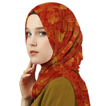 Aitana Hijab - Pashmina Motif Bunga PS16096 - Orange  