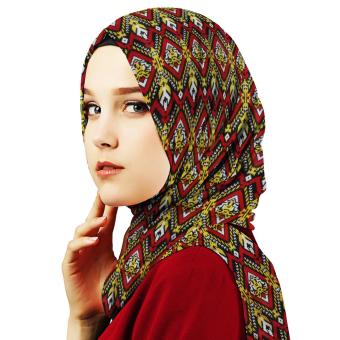 Aitana Hijab - Pashmina Motif PS16018A - Merah Kuning  