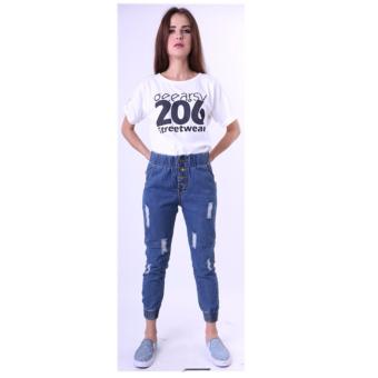 Aleganza Fashionable Women Joger Pants Ggsh 370 [Blue]  