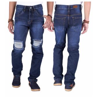 Aleganza New Arrival Celana Panjang Jeans Distro Pria Dknz 659 [Biru]  