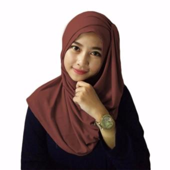 Alesya Hijab Kerudung Instan - Coklat  