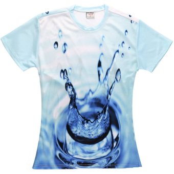 Allwin Men's Fashion New 3D Water Drop Pattern Graphic Print Short Sleeve T-Shirt L  