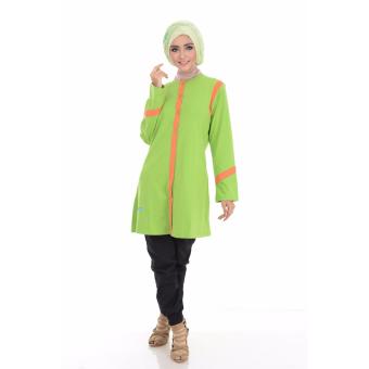 Alnita Blouse Atasan AA-01 Kaos Wanita Baju Muslim Tunik Kemeja Kaos Hijau Pupus  