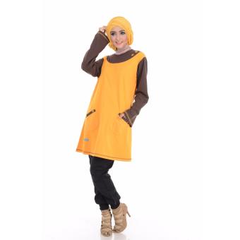 Alnita Blouse Atasan AA-06 Kaos Wanita Baju Muslim Tunik Kemeja Kaos Kuning Kunyit  