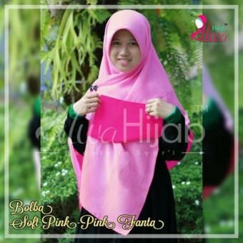Alwa Hijab Jilbab Segi Empat Bolak Balik Premium Bergaransi - Soft Pink dan Pink Fanta  