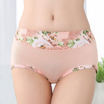 Amango Women Cotton Panties Modal Floral Nude  