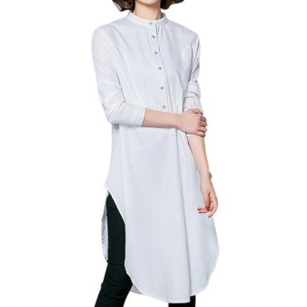 Amart Muslim Blouse Shirts Casual All Match Shirts Chiffion Tops (white) - intl  