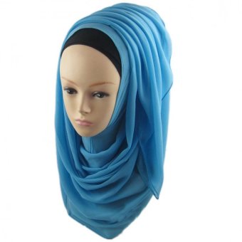 Amart Women Foulard Viscose Scarf Islamic Muslim Hijab Oversized Maxi Neck Plain Shawl Scarves (Blue)  