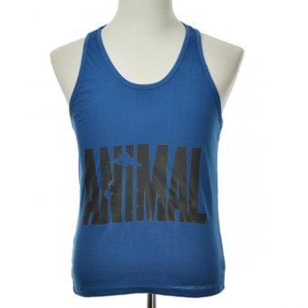 Animal Men Gym Tank Tops Bodybuilding Stringer Workout Vest Fitness Tops Blue  